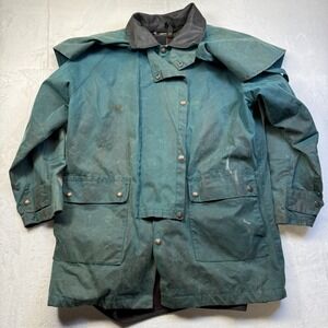 VTG The Australian Outback Collection Oilskin Long Low Rider Duster Coat Sz Med